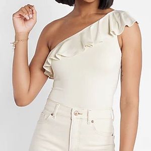 Express Ruffled One Shoulder Top